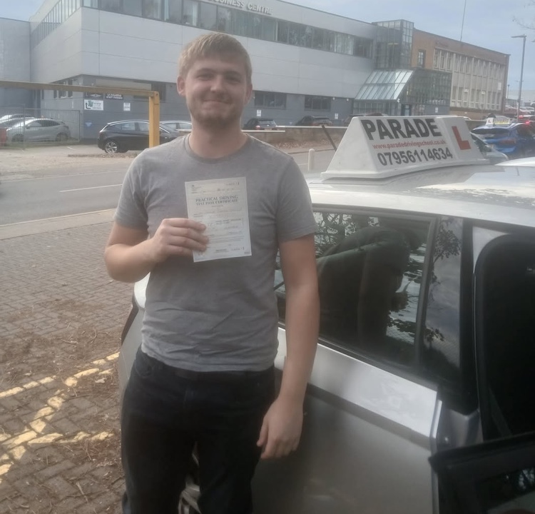 Charlie Oswick from Watford passed his practical driving test with Parade School of Motoring