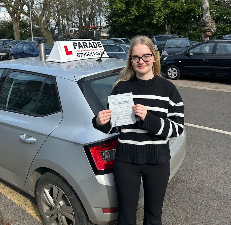 Janet Khanyhin from Watford passed her practical driving test with Parade School of Motoring