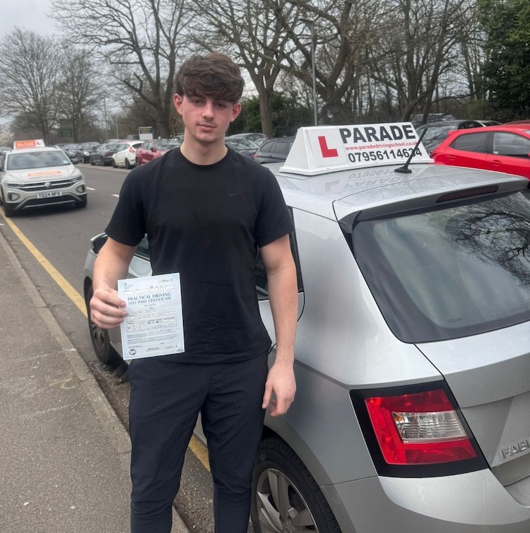 Walter Smith from Watford passed his practical driving test with Parade School of Motoring