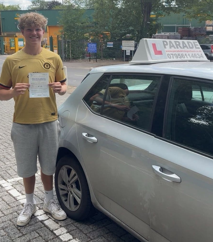 Charlie Goodair from Watford passed his practical driving test with Parade School of Motoring